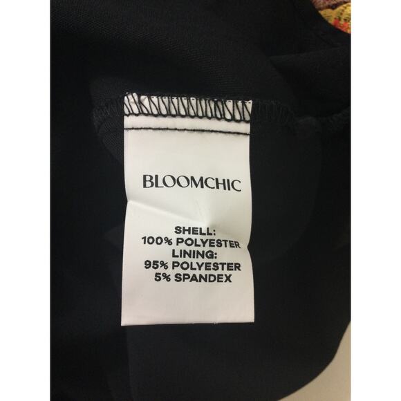 BLOOMCHIC 22-24 3X Plus Black Floral Embroidered Waist-Cinched Midi Dress b109 - Picture 11 of 11